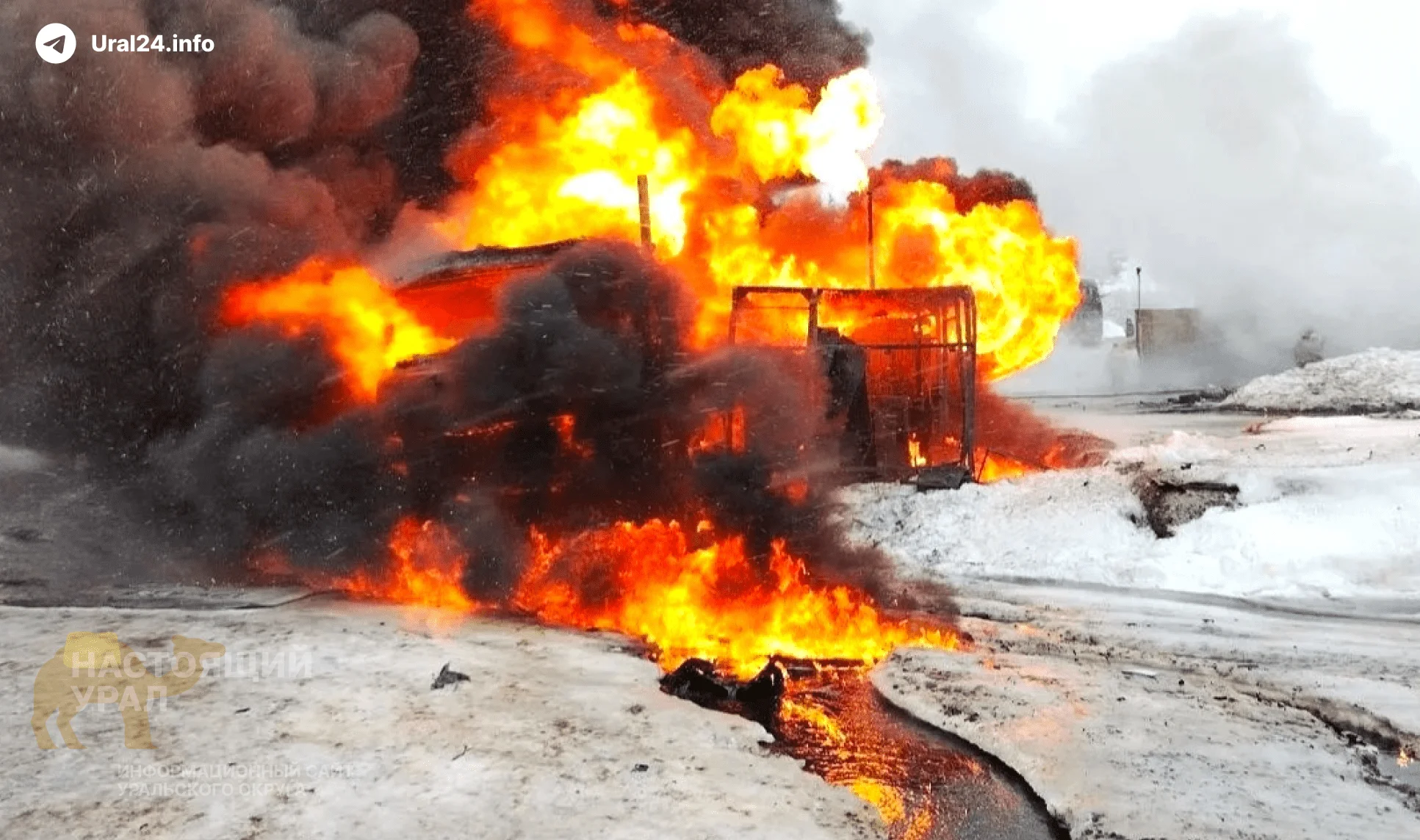 В&nbsp;Сургутском районе на&nbsp;заправке вспыхнул бензовоз